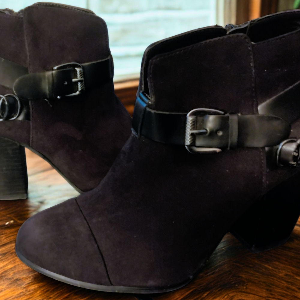 Carlos by Carlos Santana Macomb Black Ankle Boots with Buckle Detail
